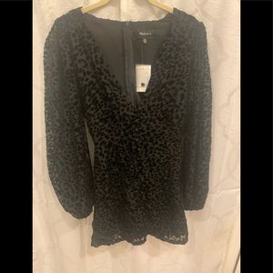 4sienna 4si3nna black leopard dress NWT